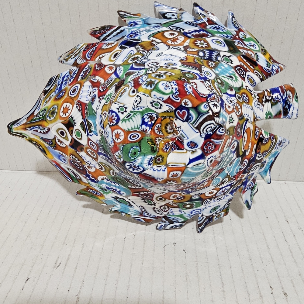 La Murrina Murano Italy Millefiori Colorful Art Glass Fish 5.5" Signed Bowl - Picture 6 of 12
